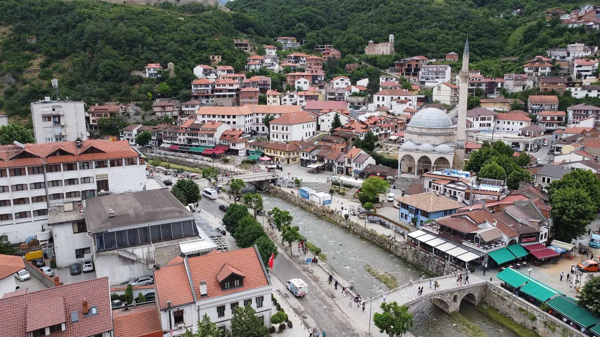 Prizren in Kosovo from above